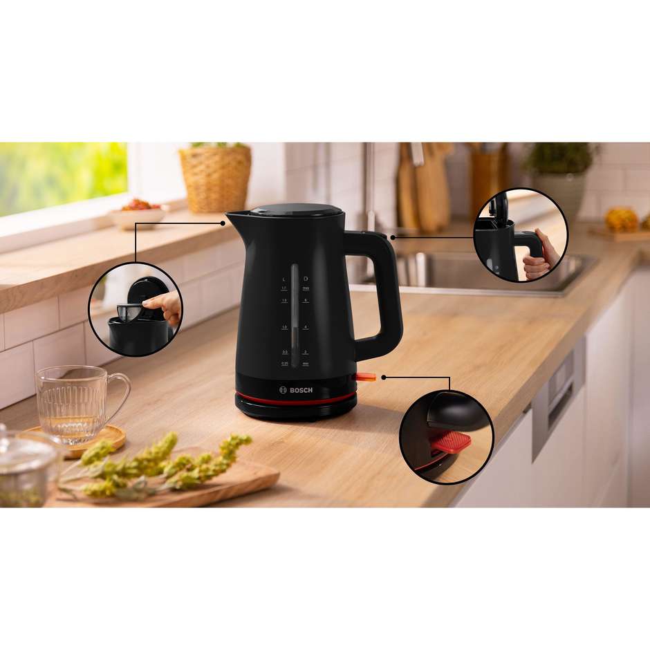 Bosch TWK3M123 Bollitore Elettrico Senza Fili 1,7 Litri Inox