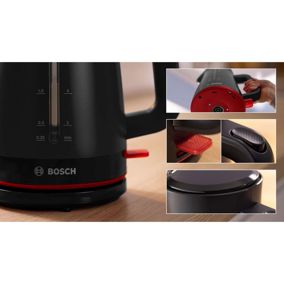 Bosch TWK3M123 MyMoment Bollitore Elettrico 1,7 Litri 2400 W Plastica Opaca Nero