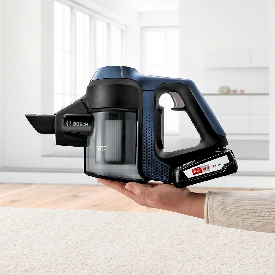 Bosch Unlimited Serie 6 BBS611PCK scopa elettrica ricaricabile 18 V blu