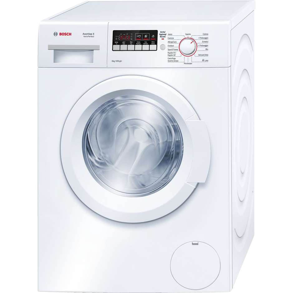 Bosch WAK24268IT lavatrice carica frontale 8 Kg 1200 giri classe A+++ colore bianco