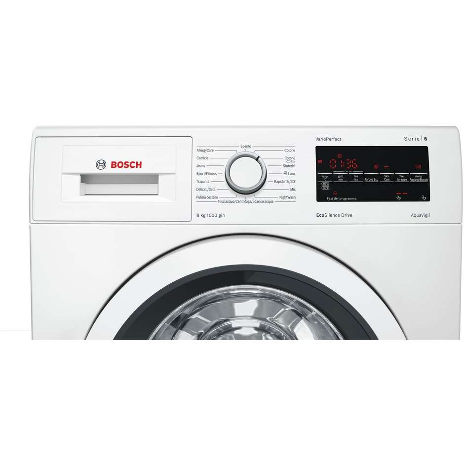 Bosch WAT20438II lavatrice carica frontale 8 Kg 1000 giri classe A+++ colore bianco