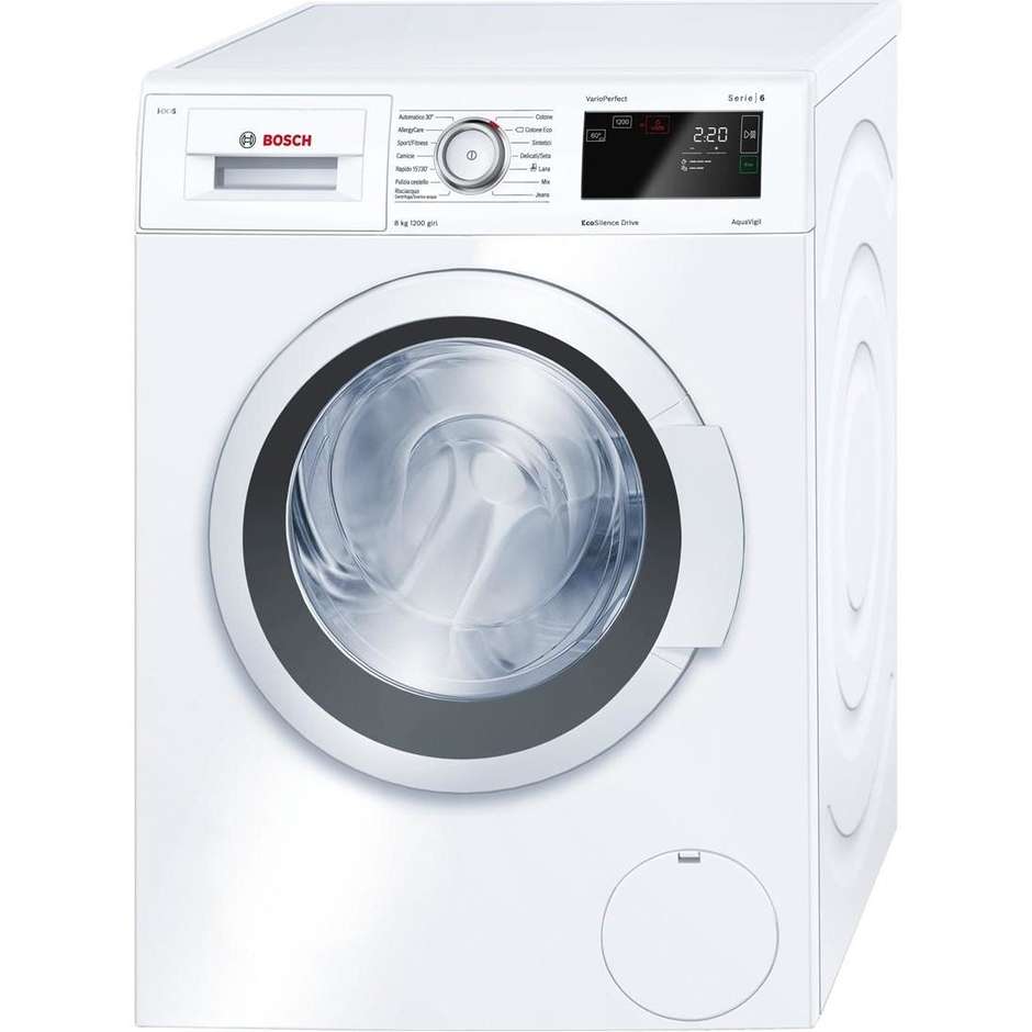 Bosch WAT24608IT lavatrice carica frontale 8 Kg 1200 giri classe A+++ colore bianco