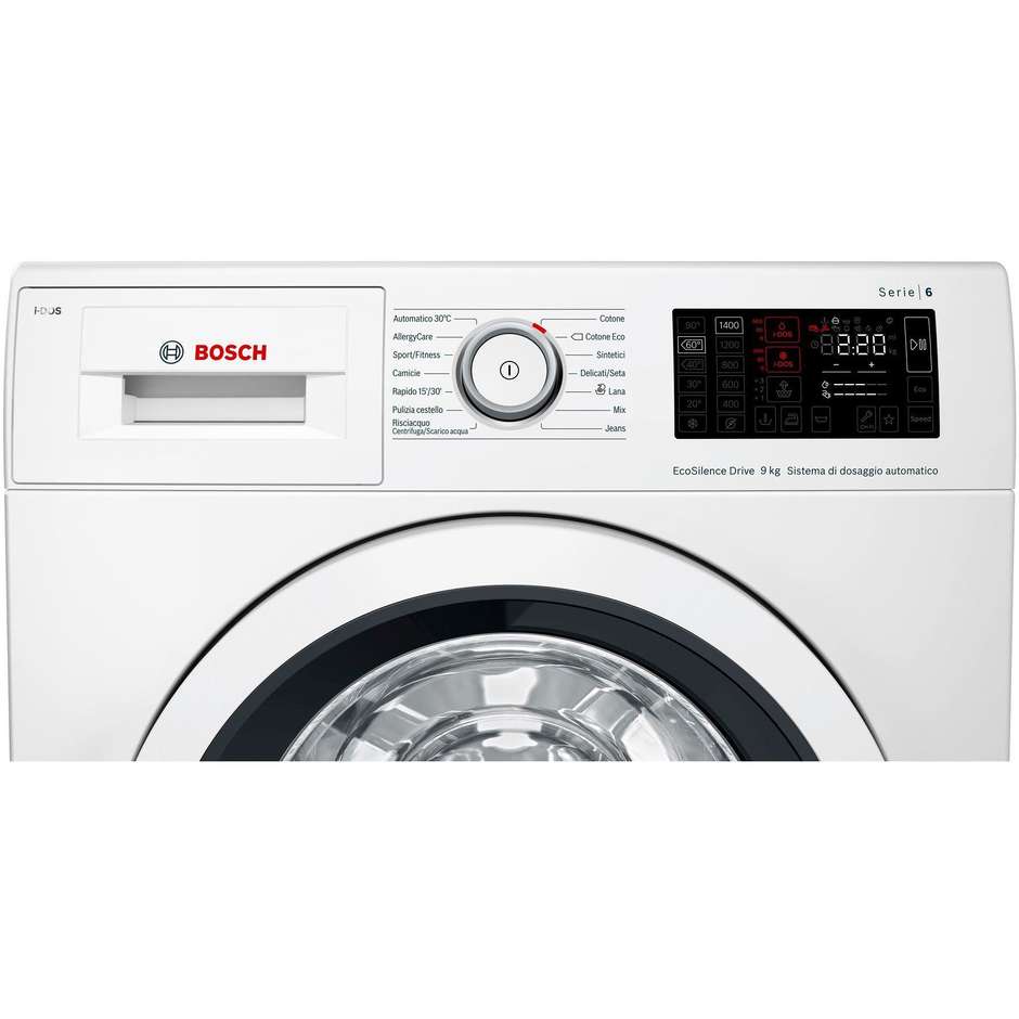 Bosch WAT28639IT lavatrice carica frontale 9 Kg 1400 giri classe A+++ -30% Colore Bianco