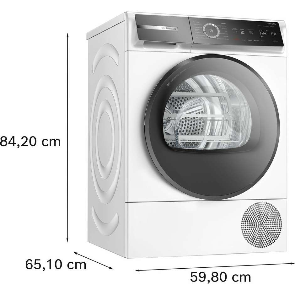 Bosch WQB245B0IT Asciugatrice a pompa di calore Caricamento frontale Capacità 9 kg Classe A+++ Colore Bianco