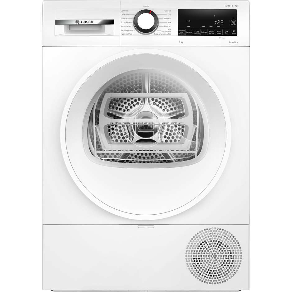 Bosch WQG243D6IT Asciugatrice a Pompa di Calore 9 kg Classe A++ Bianco