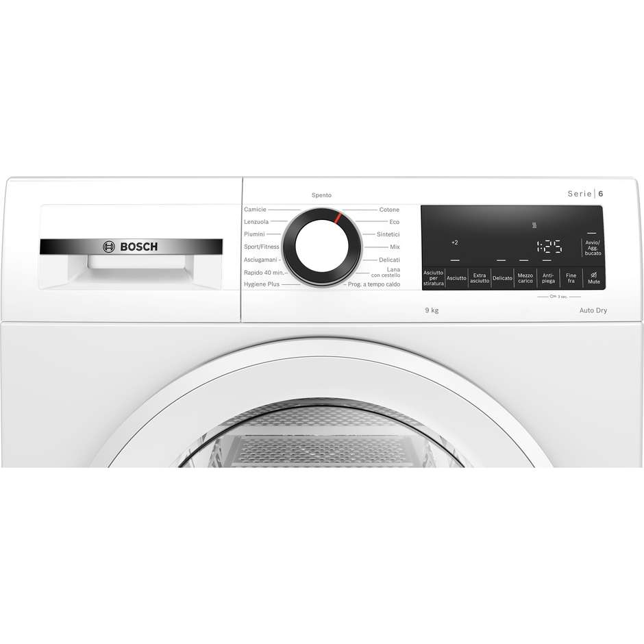 Bosch WQG243D6IT Asciugatrice a Pompa di Calore 9 kg Classe A++ Bianco