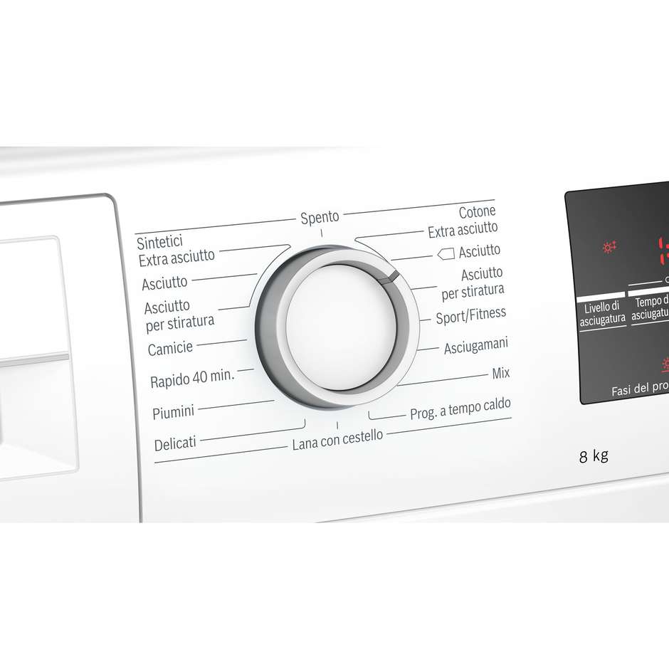 Bosch WTR87T08IT asciugatrice a pompa di calore 8 Kg classe A+++ colore bianco