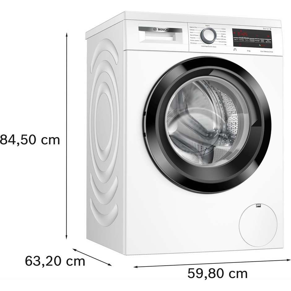 Bosch WUU28T29II Lavatrice Carica frontale Capacita 9 Kg 1400 Giri/min Classe A Colore Bianco