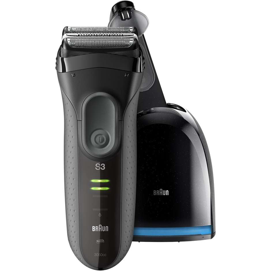 Braun 3050 CC Series 3 Rasoio elettrico ricaricabile/rete con sistema Clean&Charge