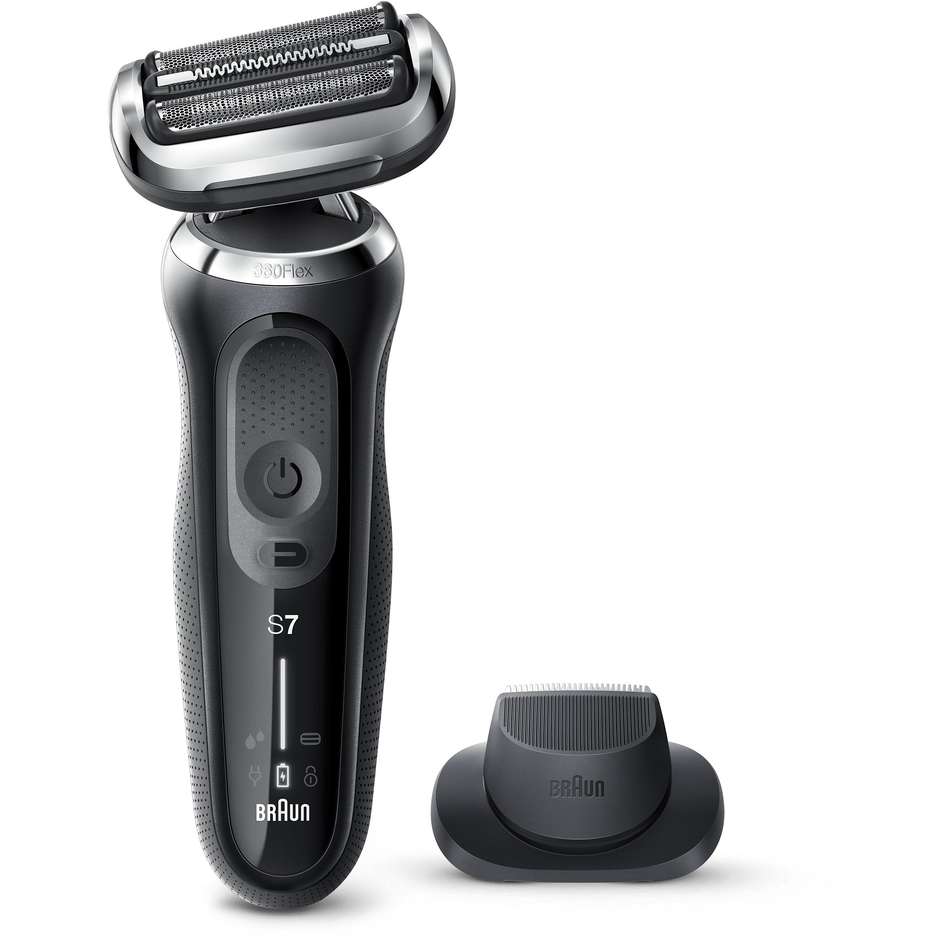 Braun 70-N1200s rasoio a lamina Wet & Dry 360° Flex nero con rifinitore