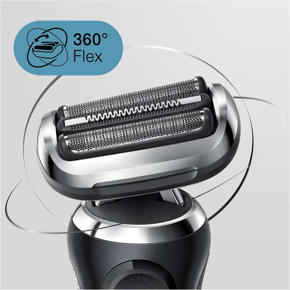 Braun 70-N1200s rasoio a lamina Wet & Dry 360° Flex nero con rifinitore