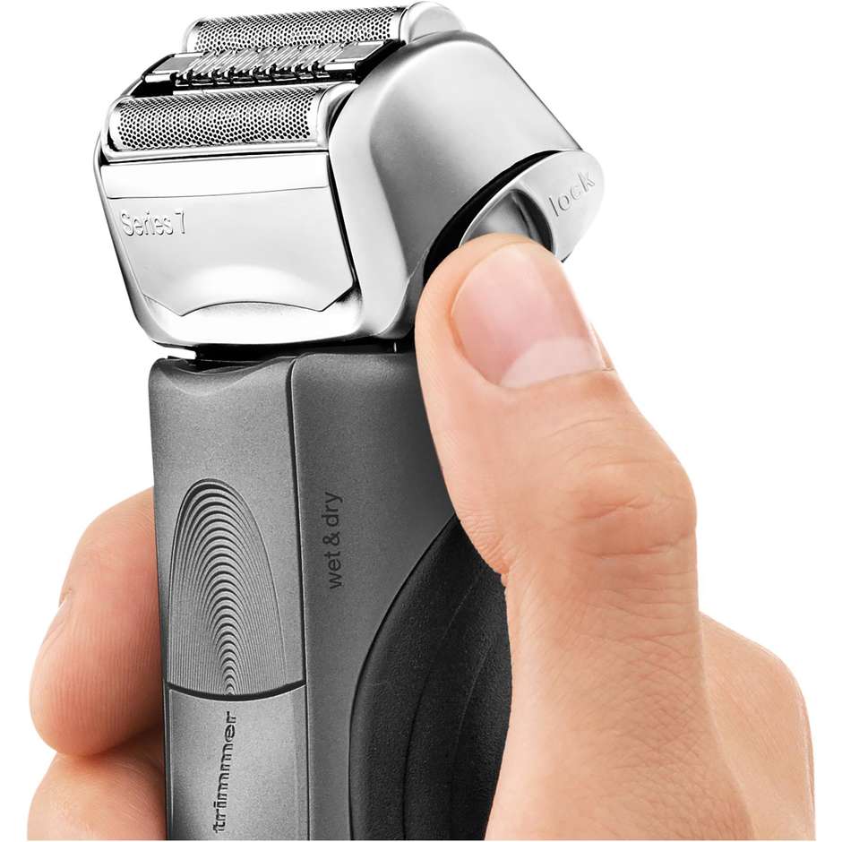 Braun 7855 Serie 7 Rasoio 3 Lame Wet & Dry Colore Argento