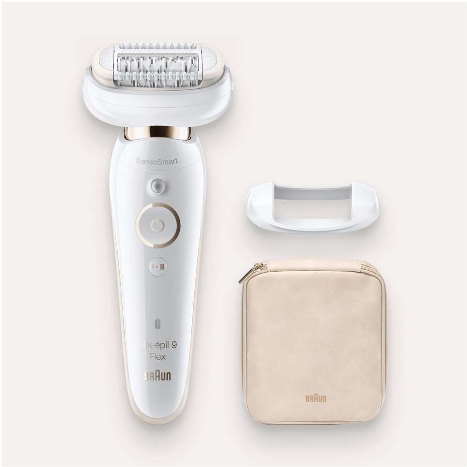 Braun 9001SILKEP Epilatore Donna Testina Flessibile Per Epilazione Semplice Colore Bianco, Oro