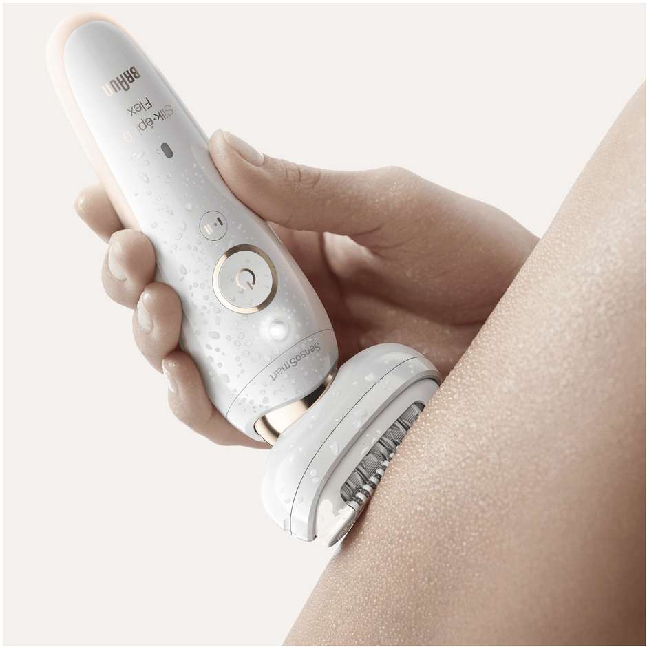 Braun 9001SILKEP Epilatore Donna Testina Flessibile Per Epilazione Semplice Colore Bianco, Oro