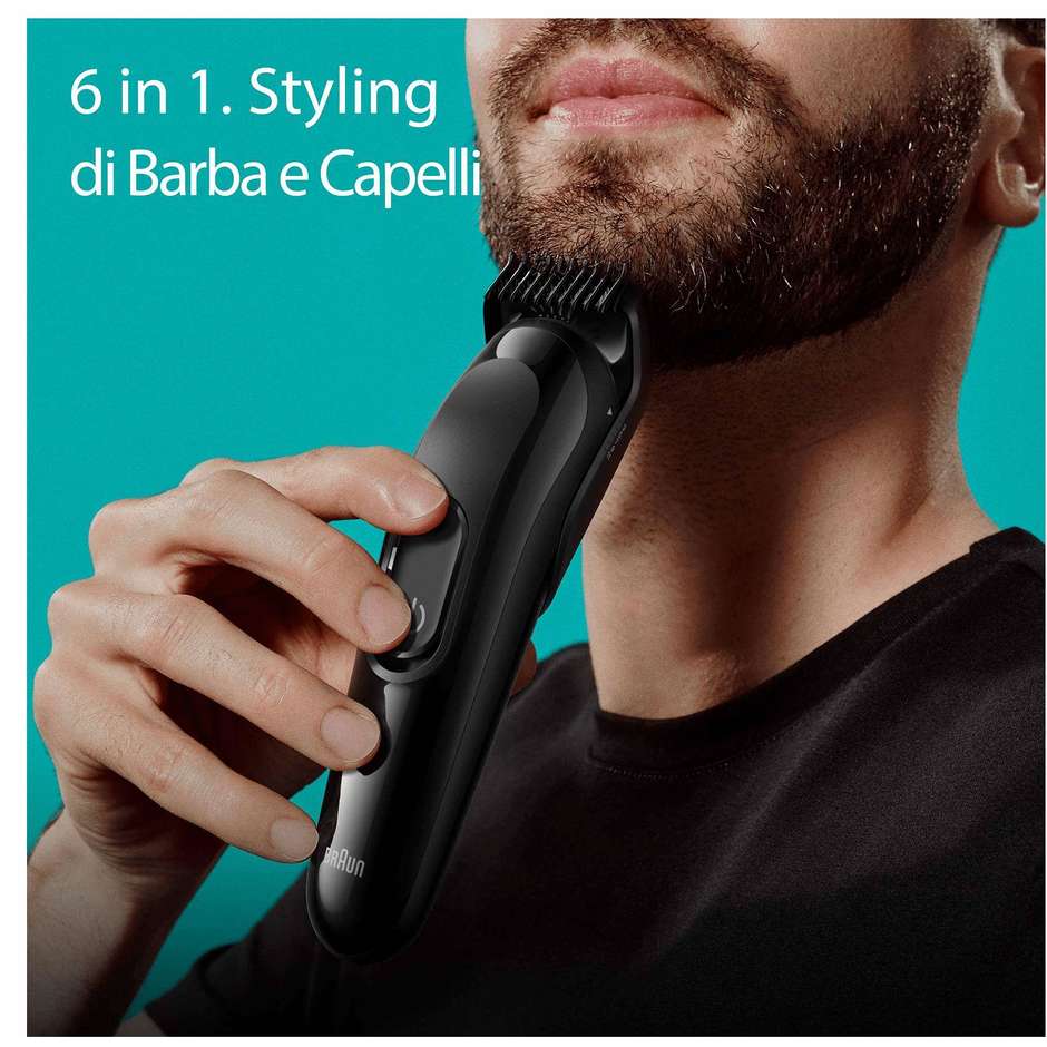 Braun All-in-One Series 3 MGK3410 Kit Rifinitore 6 in 1 per Barba e Capelli Ricaricabile