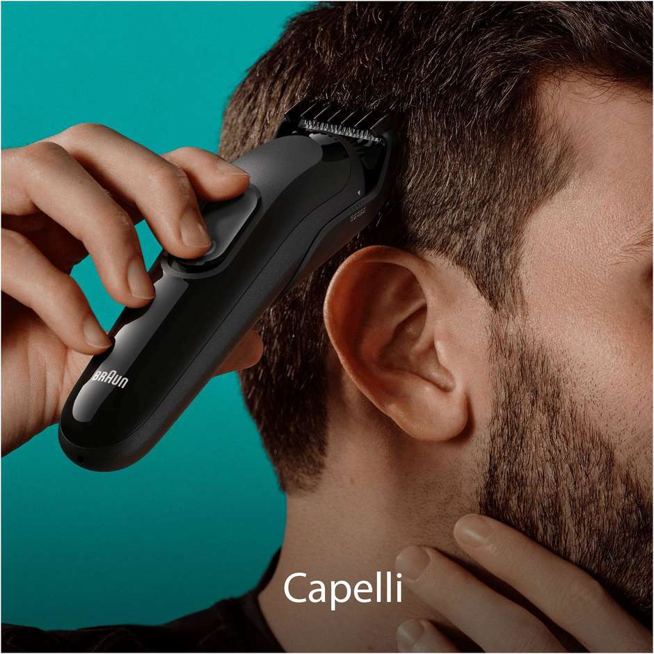 Braun All-in-One Series 3 MGK3410 Kit Rifinitore 6 in 1 per Barba e Capelli Ricaricabile