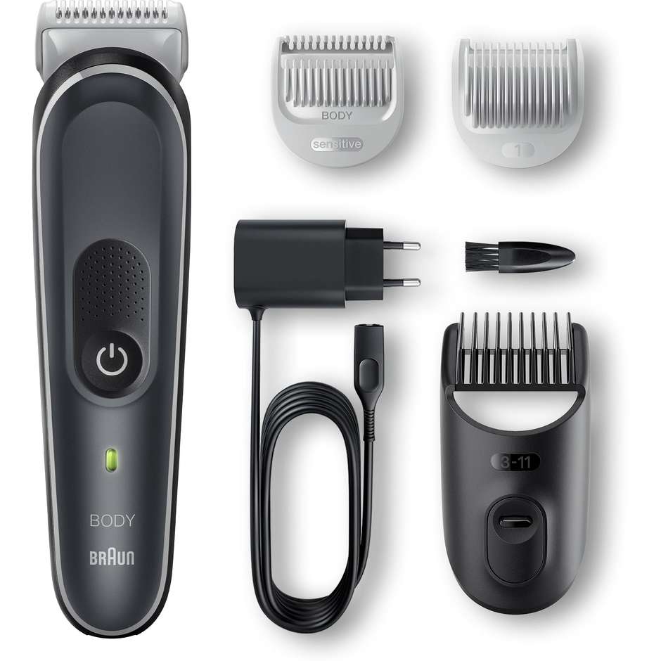 Braun BG5340 Rifinitore Corpo Ricaricabile con 3 accessori colore nero