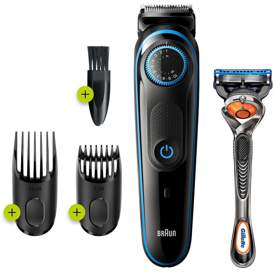 Braun BT5240 Regolabarba Ricaricabile con Ghiera di Precisione a 39 Lunghezze e AutoSense