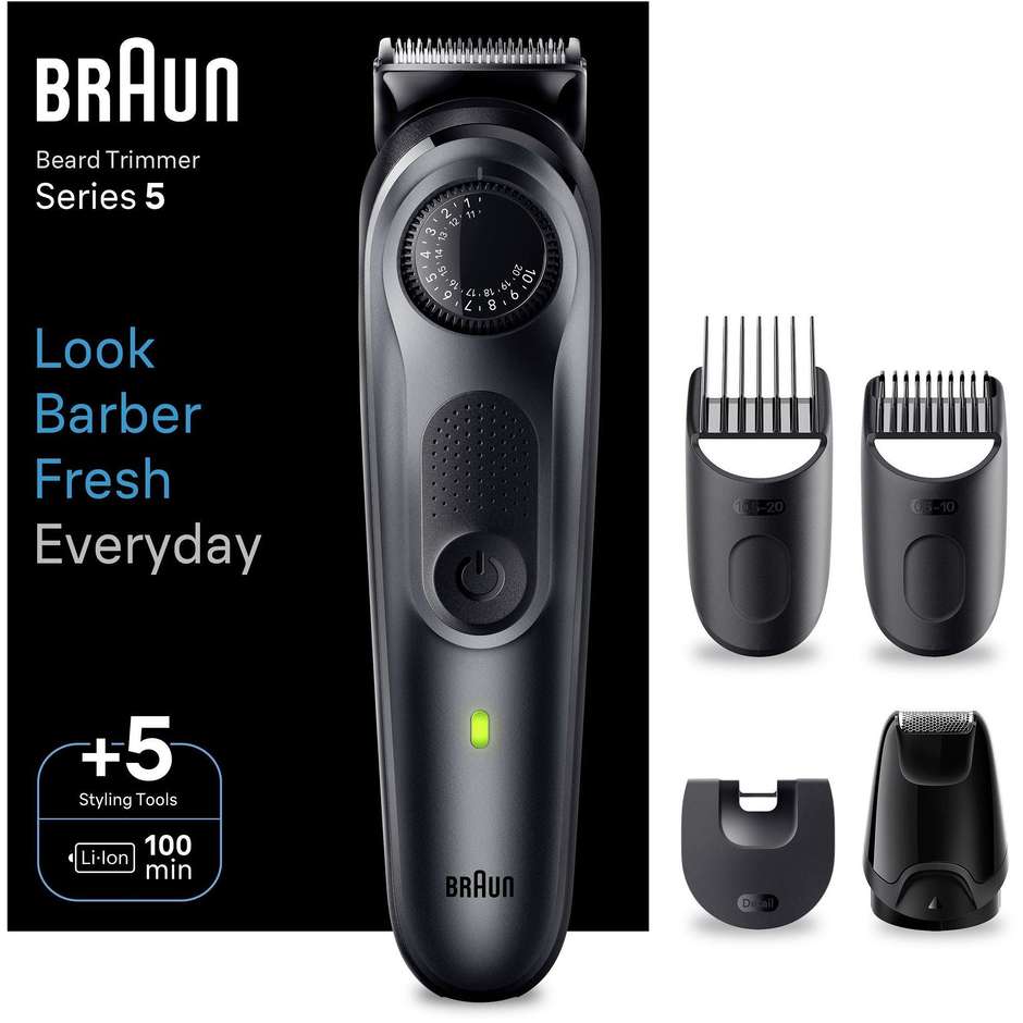 Braun BT5420 5 Beard Trimmer + Accessori Colore Nero