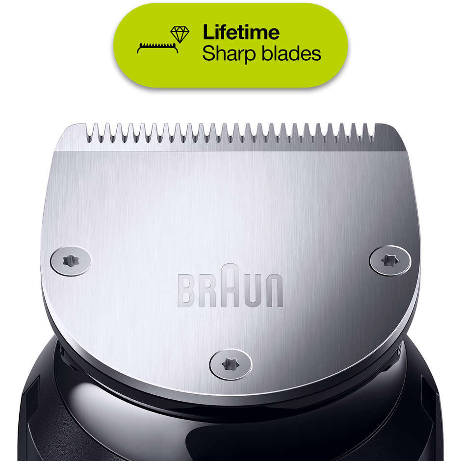 Braun BT7220 regola barba ricaricabile con quadrante di precisione e rasoio Gillette Fusion5 ProGlide