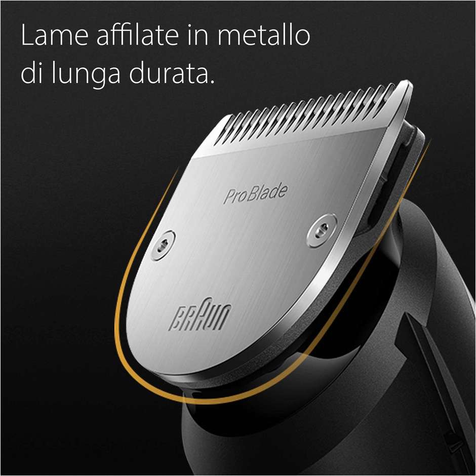 Braun BT7420 regolabarba con 40 lunghezze e base di ricarica