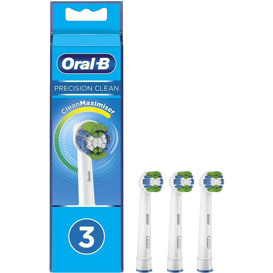 Braun EB20-3 NEW ricambi testine per spazzolino 3 pz colore verde, bianco e blu