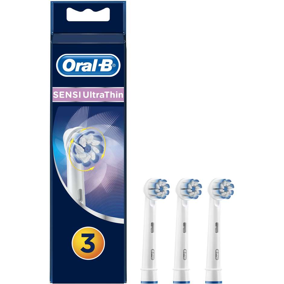 Braun EB60-3 Sensi Ultrathin Testine di ricambio per spazzolino elettrico Oral-B 3 pezzi