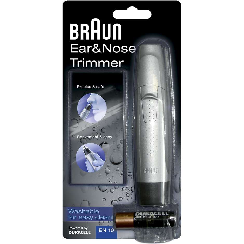 Braun EN10 rifinitore naso orecchie colore nero e argento