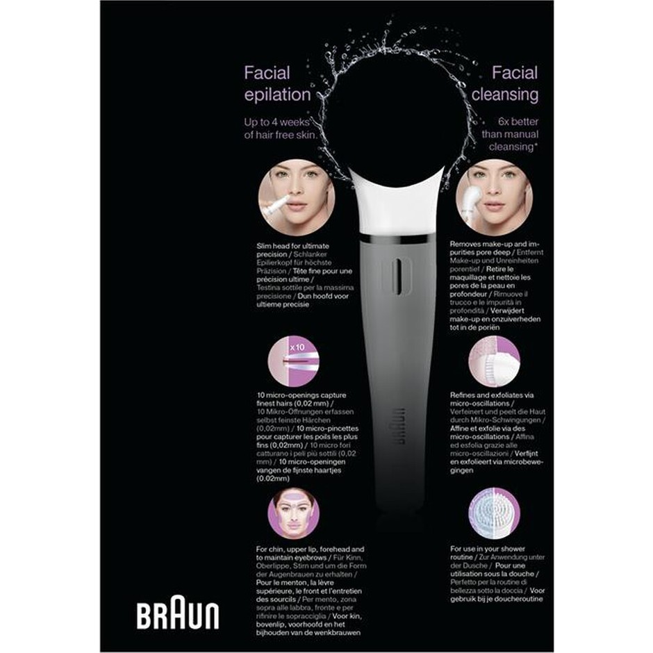 Braun Face 810 Epilatore viso con spazzola per la pulizia Bianco
