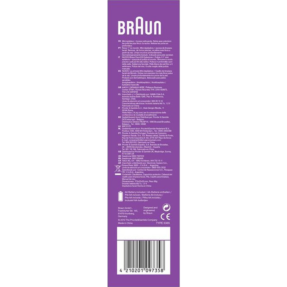 Braun Face 810 Epilatore viso con spazzola per la pulizia Bianco