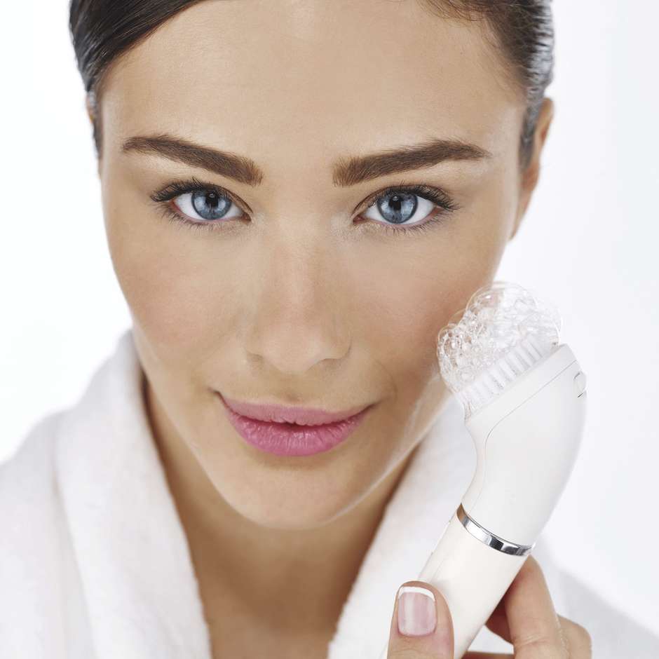 Braun FACE810 Epilatore per viso con testina massaggiante ricaricabile