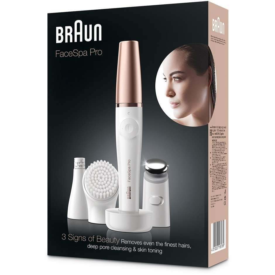 Braun FaceSpa Pro 911 epilatore per il viso rivitalizzante e tonificante colore bianco/oro