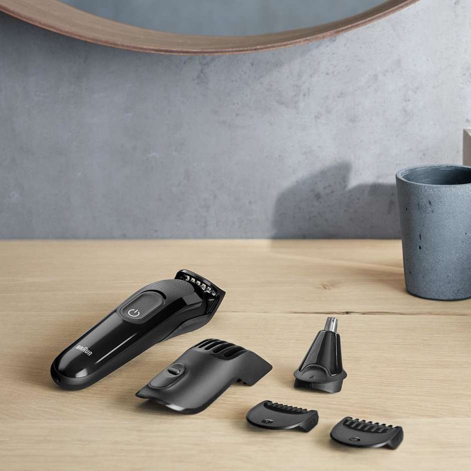 Braun MGK3020 Multigroomer rifinitore per il viso e la testa con 6 accessori