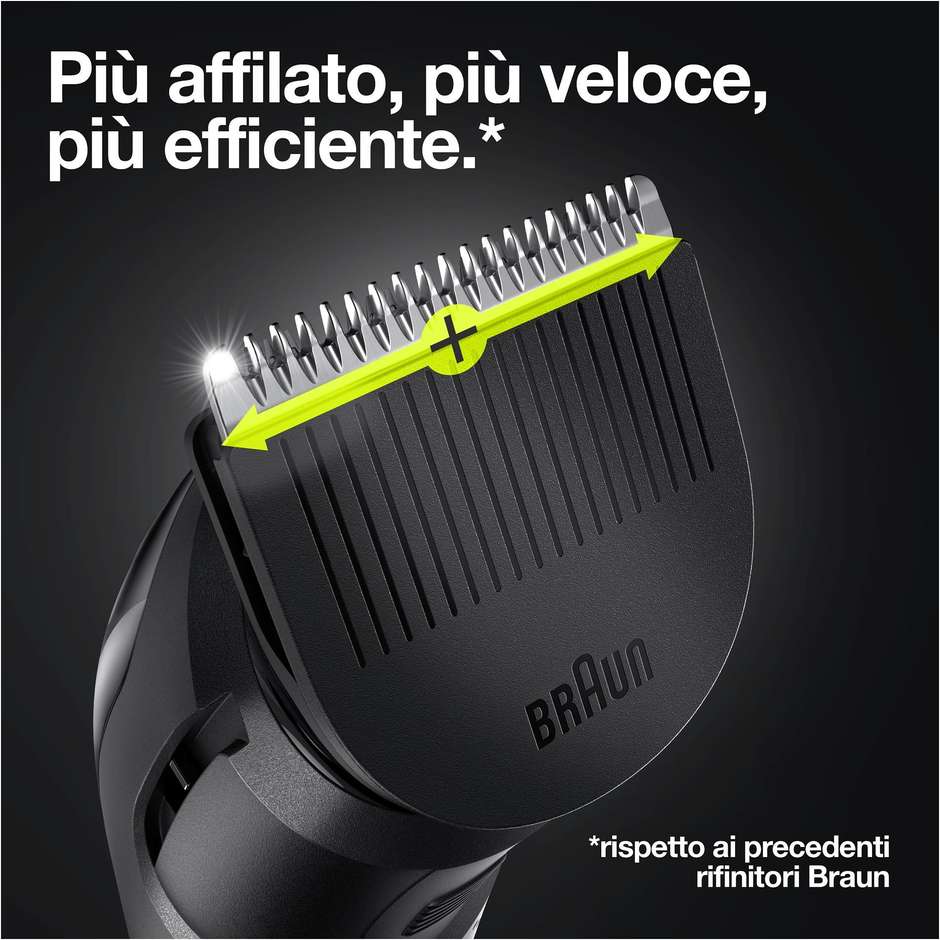 Braun MGK5365 rifinitore 8 in 1 per barba e capelli, autonomia 100 minuti