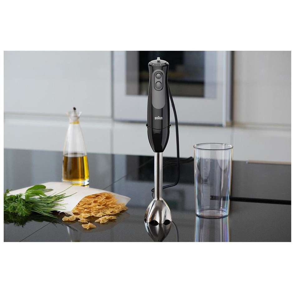 Braun MultiQuick 3 Vario MQ3135BK Frullatore a Immersione 750 W 11 Velocità con Tritatutto 500 ml e Frusta Nero