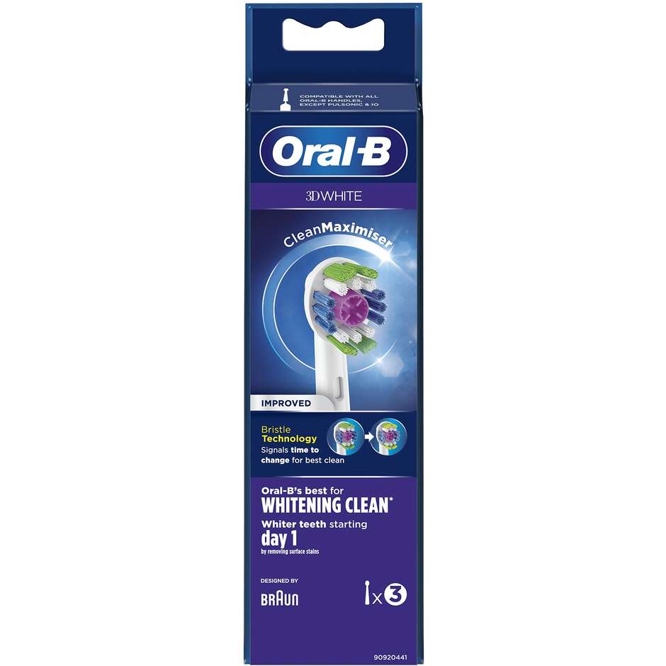 Braun Oral-B 3D EB18-3 NEW ricambi testine per spazzolino colore bianco