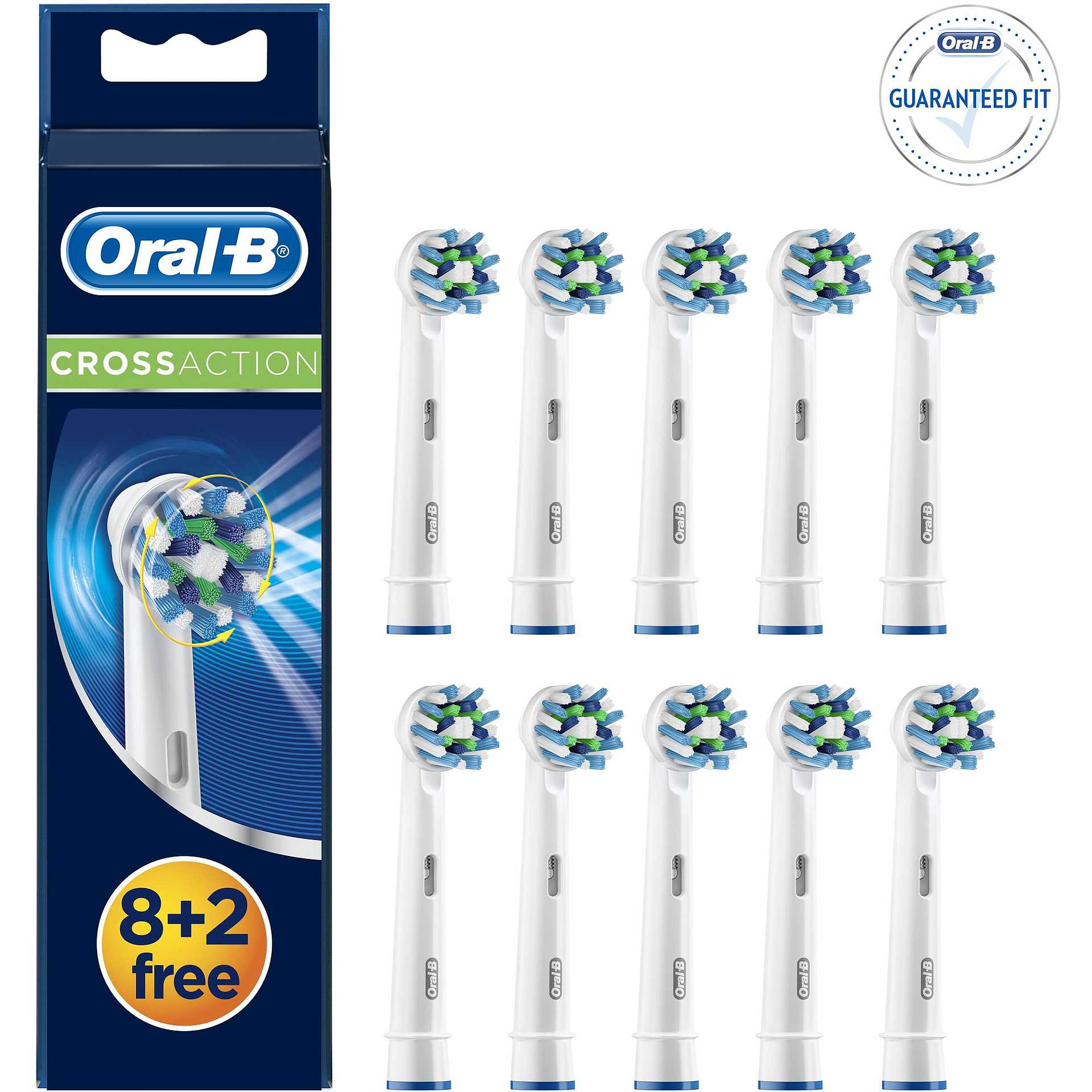 Braun Oral-B CrossAction EB 50 Testine di ricambio per spazzolino 8 pz + 2  extra - Cura Corpo igiene orale - ClickForShop