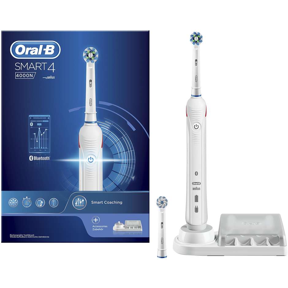 Braun Oral-B Smart 4 Spazzolino Elettrico Ricaricabile + Testina colore bianco
