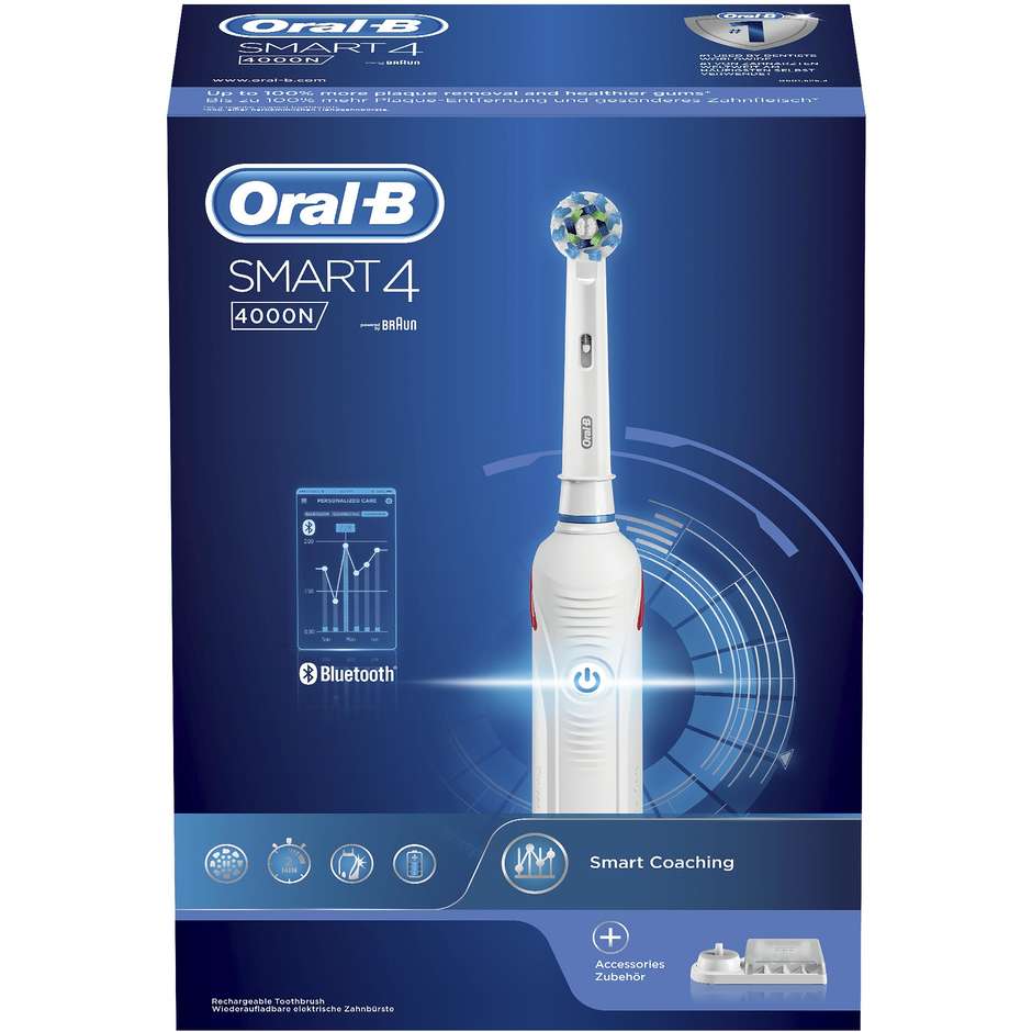 Braun Oral-B Smart 4 Spazzolino Elettrico Ricaricabile + Testina colore bianco