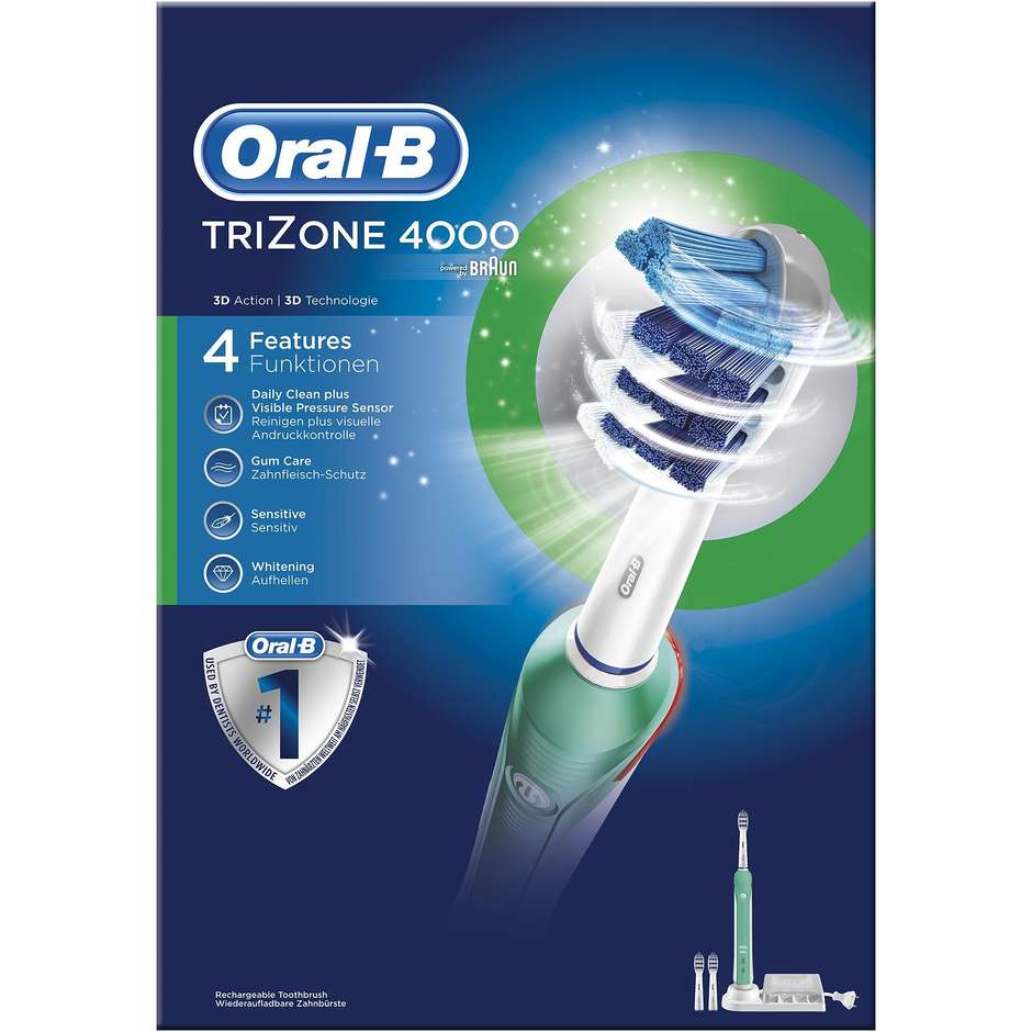Braun Oral-B TriZone 4000 Spazzolino elettrico Effetto 3D colore Bianco,verde