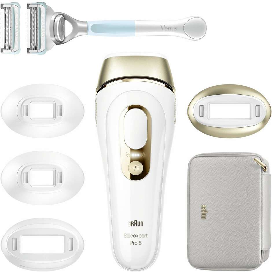 Braun PL5356 Silk-expert Pro Epilatore Luce Pulsata + Accessori Colore Oro, Bianco