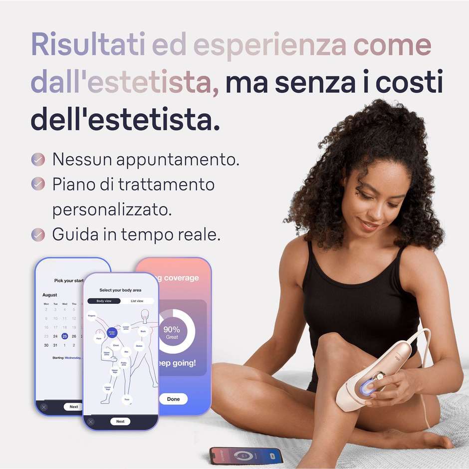 Braun PL7147 Epilatore Luce Pulsata Smart Skin I·Expert Epilazione A Casa Tua + Accessori Colore oro, Bianco