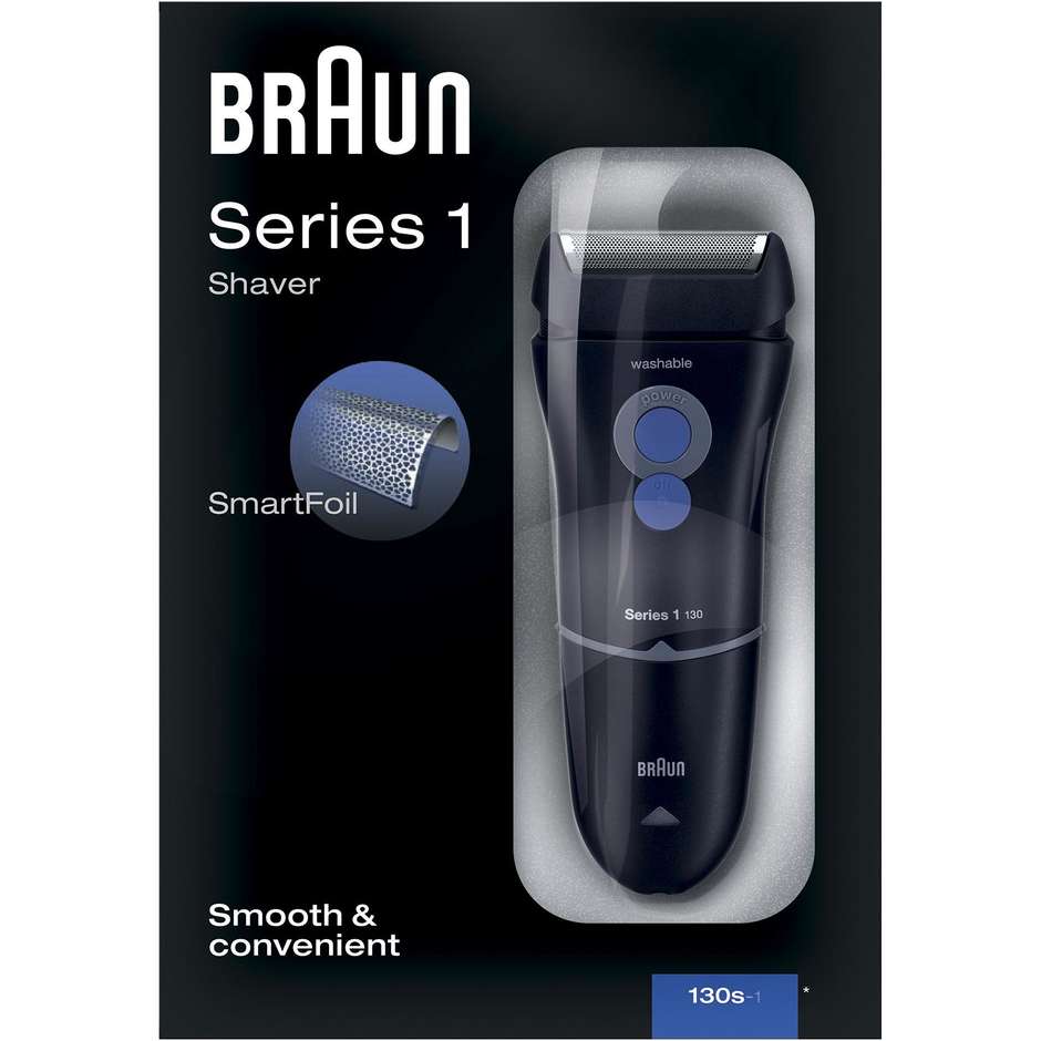 Braun Rasoio Series 1 130s da barba lavabile colore blu