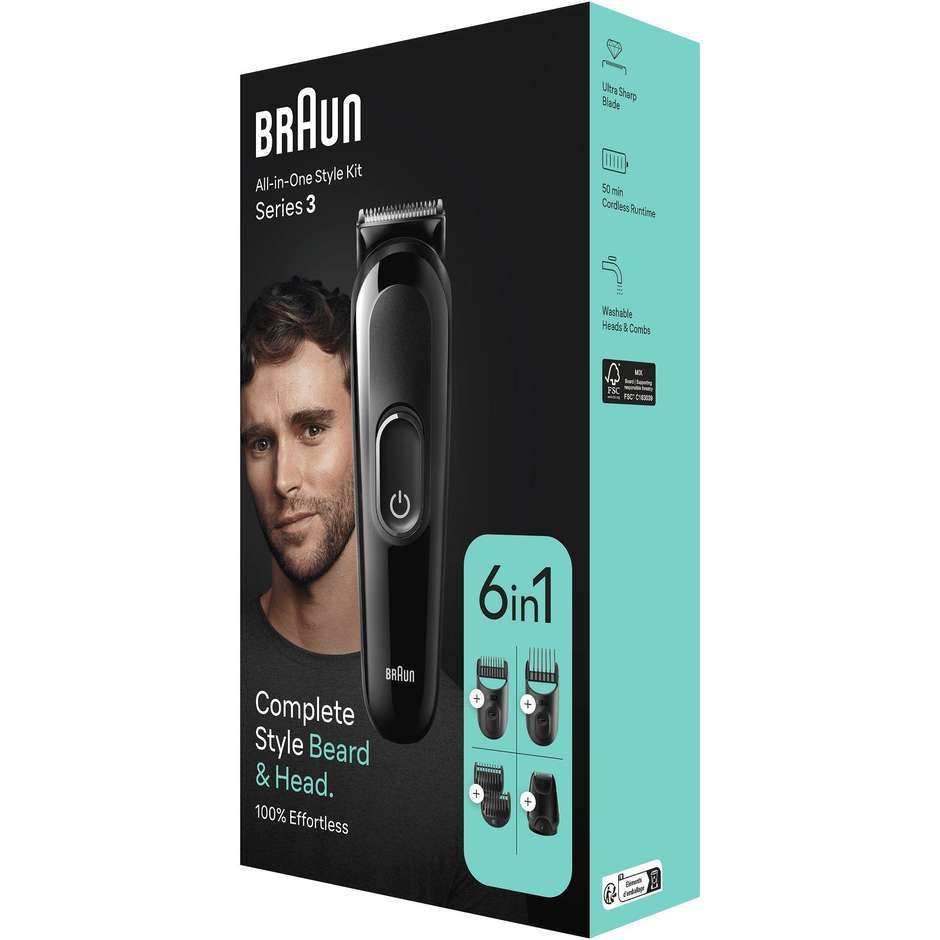 Braun Series 3 MGK3410 kit per lo styling con autonomia 50 minuti