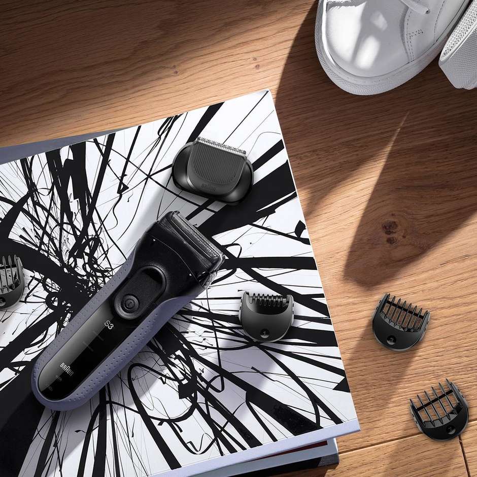 Braun Series 3 Shave&Style 3000BT rasoio elettrico ricaricabile autonomia 45 min colore grigio
