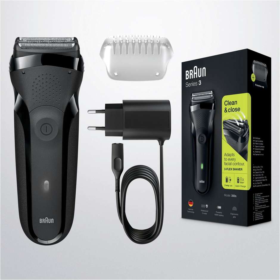 Braun Series 3 Shave&Style 300BT Rasoio Da Barba Elettrico Da Uomo Colore Nero