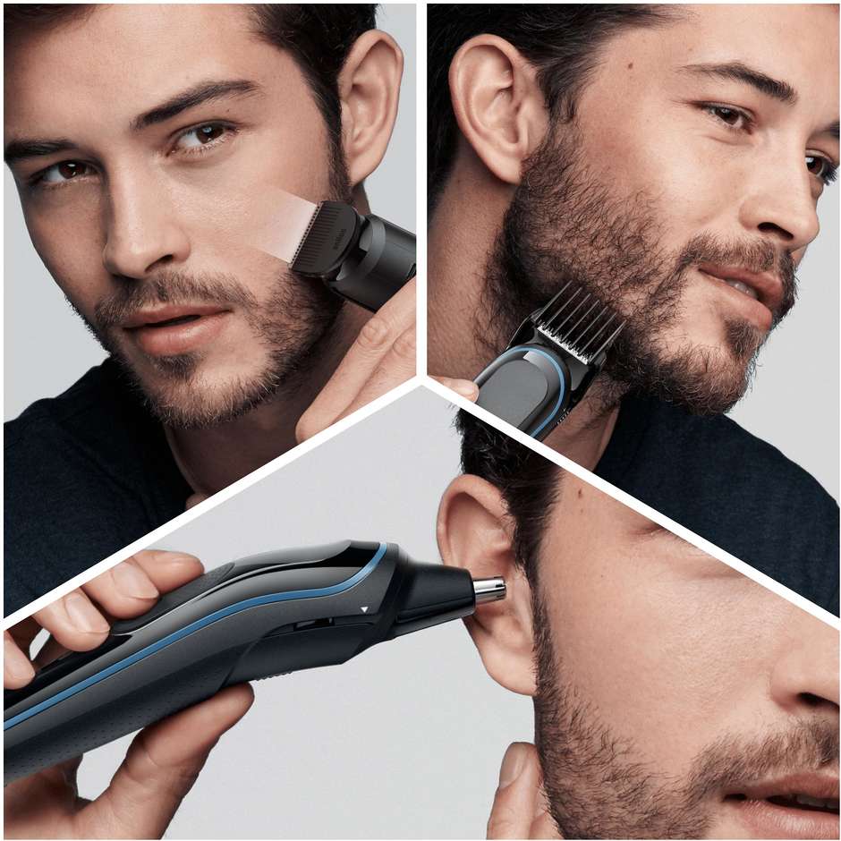 Braun Series 5 MGK5365 Kit Rifinitore Multifunzione 8 in 1 con Sensore AutoSense Nero e Blu