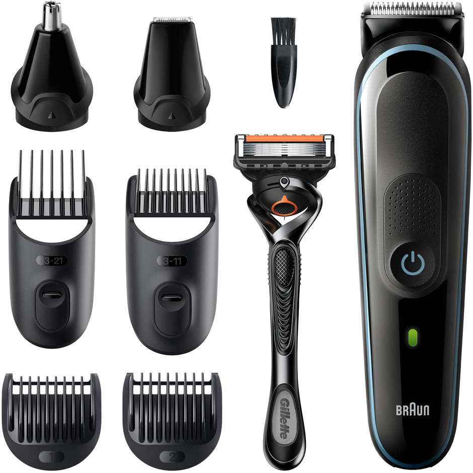 Braun Series 5 MGK5365 Kit Rifinitore Multifunzione 8 in 1 con Sensore AutoSense Nero e Blu