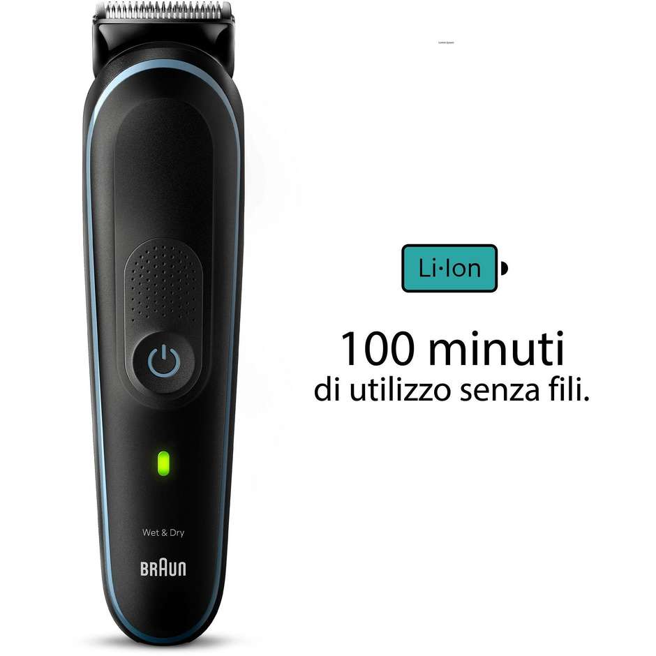 Braun Series 5 MGK5411 Kit Per Lo Styling/grooming Multifunzione Wet + dry Colore Nero, Blu