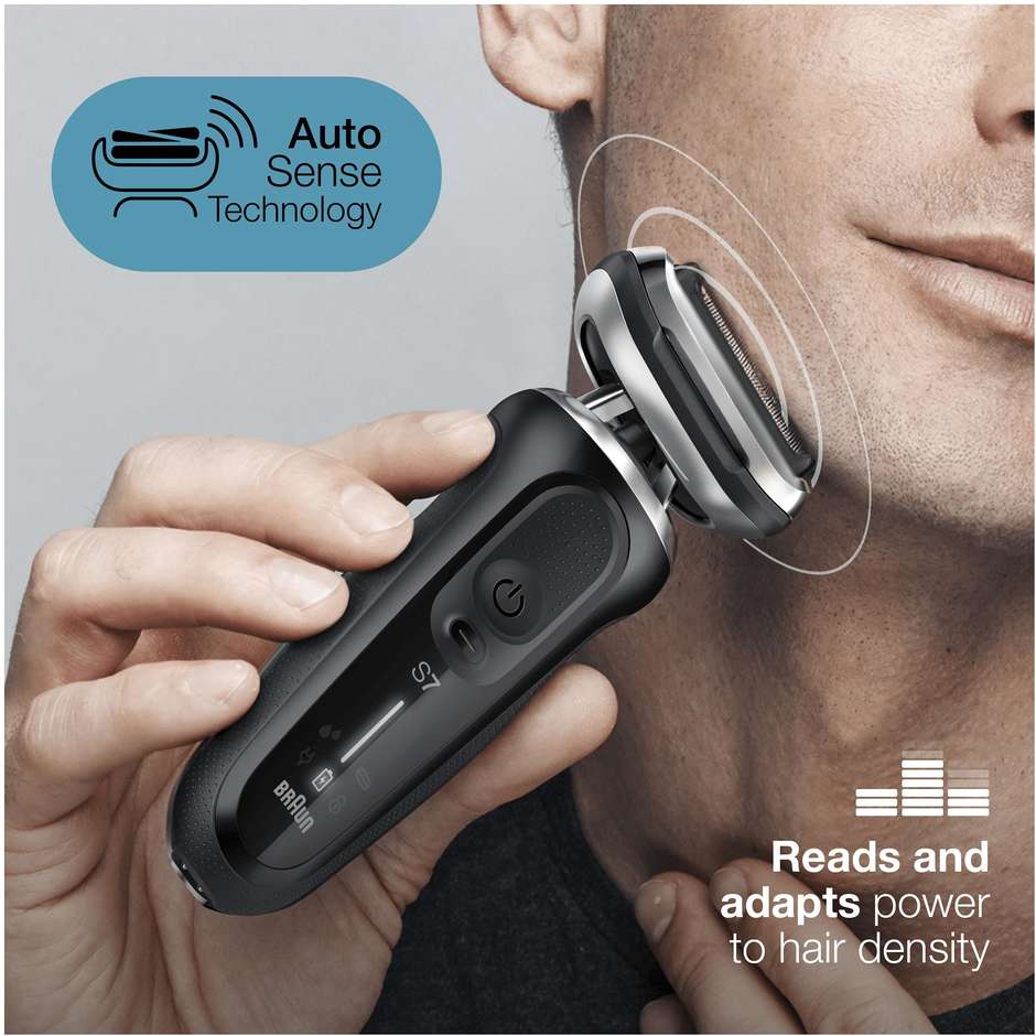 Braun Series 7 70-N1200S Rasoio Elettrico Wet & Dry con Testina 360° Flex e Custodia Nero